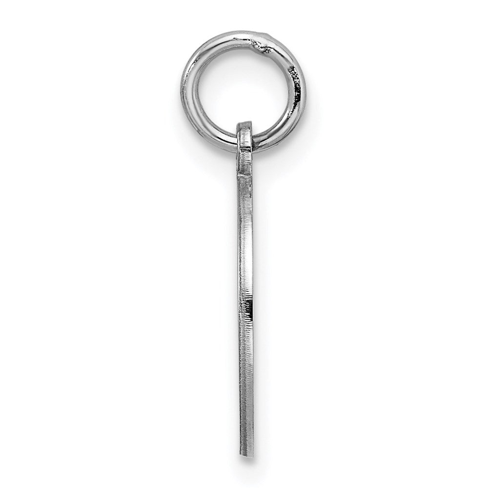 Sterling Silver Rhodium Plated Eng. Rnd Polish Front/back Disc Charm