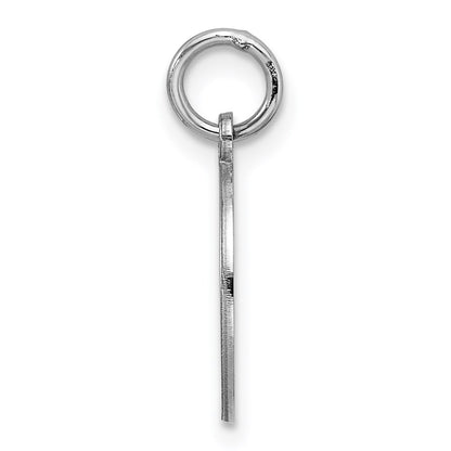 Sterling Silver Rhodium Plated Eng. Rnd Polish Front/back Disc Charm