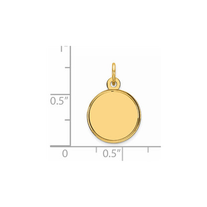 Ss/Gold Plated Sterling Silver Gp Engraveable Round Polished Disc Charm