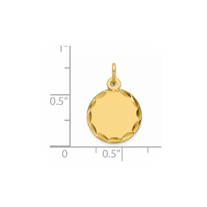 Ss/Gold Plated Sterling Silver Gp Engraveable Round Polished Disc Charm