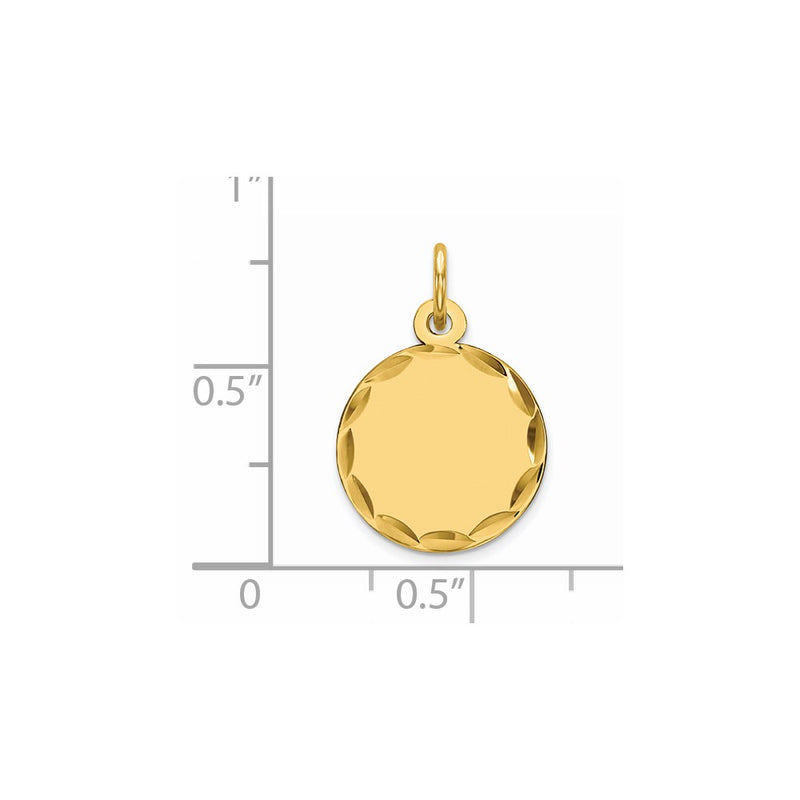Ss/Gold Plated Sterling Silver Gp Engraveable Round Polished Disc Charm