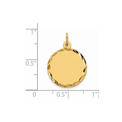 Ss/Gold Plated Sterling Silver Gp Engraveable Round Polished Disc Charm