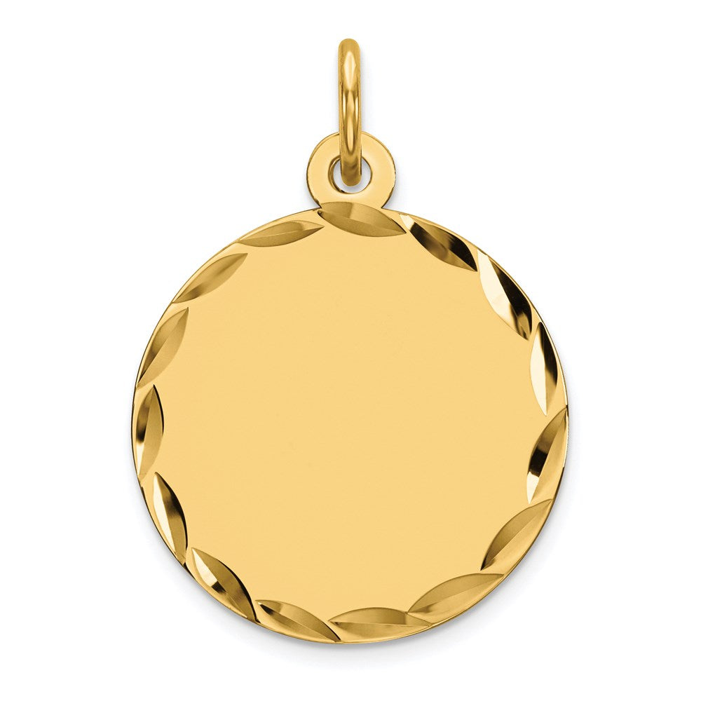 Ss/Gold Plated Sterling Silver Gp Engraveable Round Polished Disc Charm