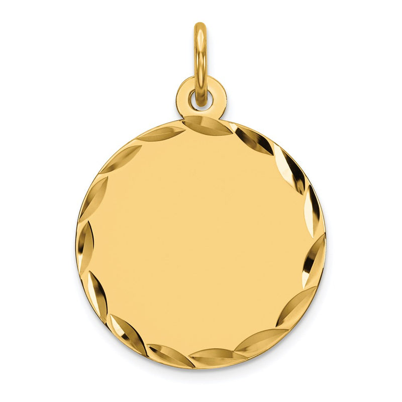Ss/Gold Plated Sterling Silver Gp Engraveable Round Polished Disc Charm
