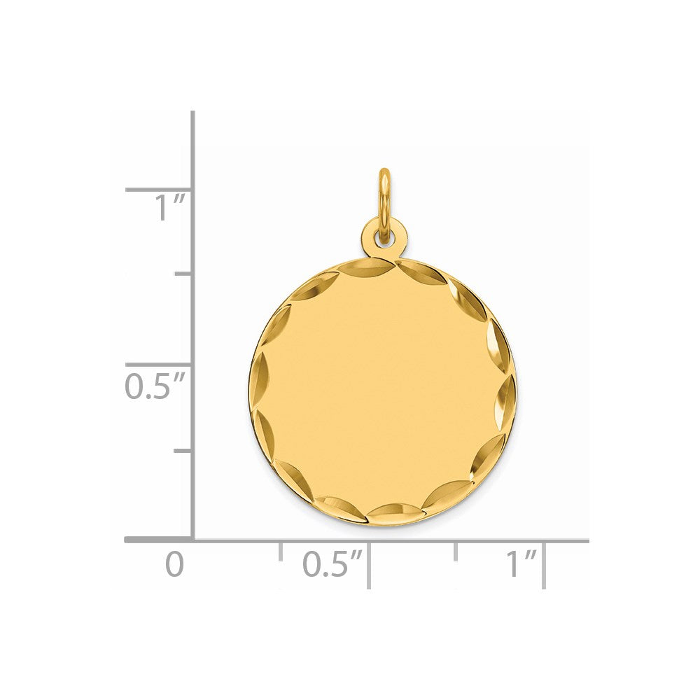 Ss/Gold Plated Sterling Silver Gp Engraveable Round Polished Disc Charm