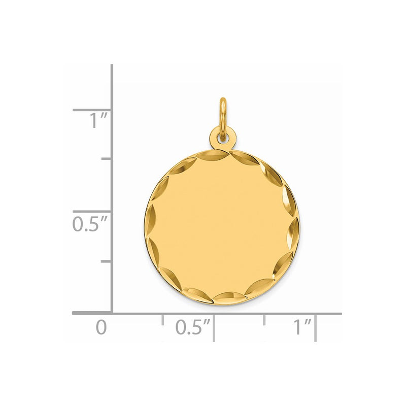 Ss/Gold Plated Sterling Silver Gp Engraveable Round Polished Disc Charm