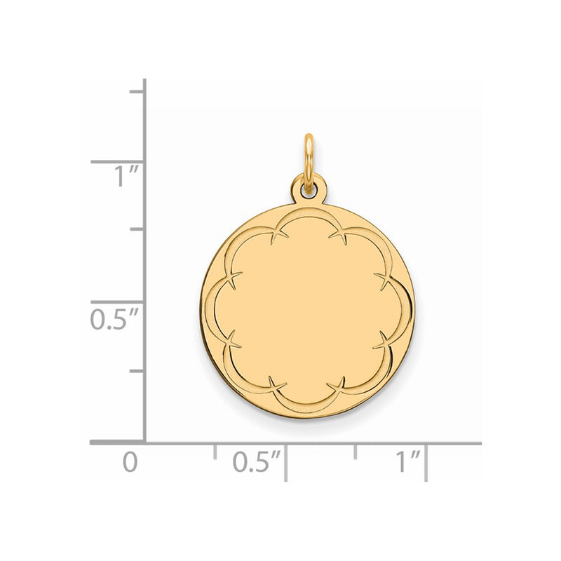 Ss/Gold Plated Sterling Silver Gp Engraveable Round Polished Disc Charm
