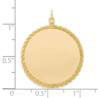Ss/Gold Plated Sterling Silver Gp Engraveable Round With Rope Polished Disc