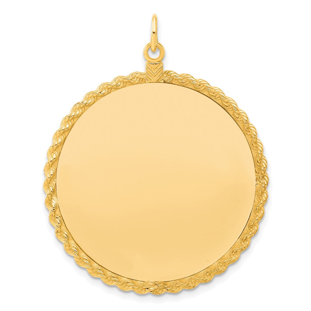 Ss/Gold Plated Sterling Silver Gp Engraveable Round With Rope Polished Disc