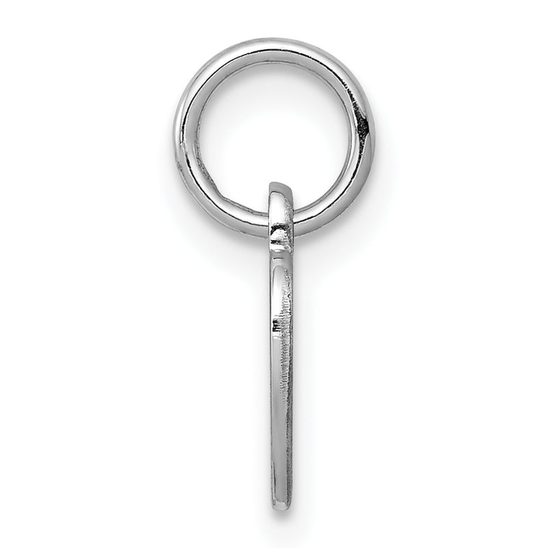 Sterling Silver Ss Rh-Plt Engraveable Heart Polished Front/Satin Back Disc Charm