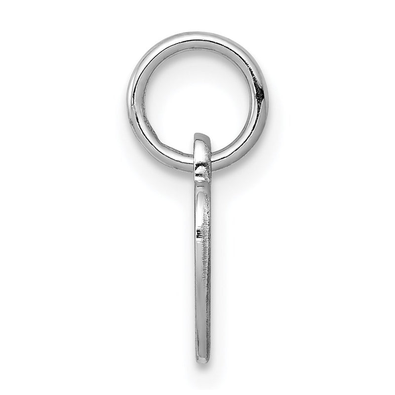 Sterling Silver Rh-Plt Engraveable Heart Polished Front/back Disc Charm
