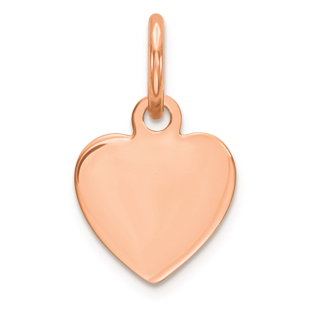 Ss/Rose Plated Sterling Silver Rg Engraveable Heart Polished Front/Satin Back Disc