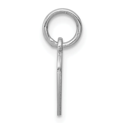 Sterling Silver Rh-Plt Engraveable Heart Polished Front/Back Disc Charm