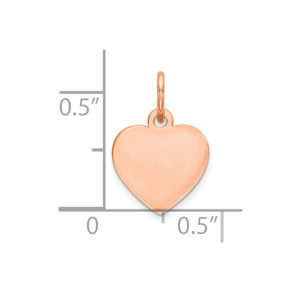 Ss/Rose Plated Sterling Silver Rg Engraveable Heart Polished Front/Satin Back Disc