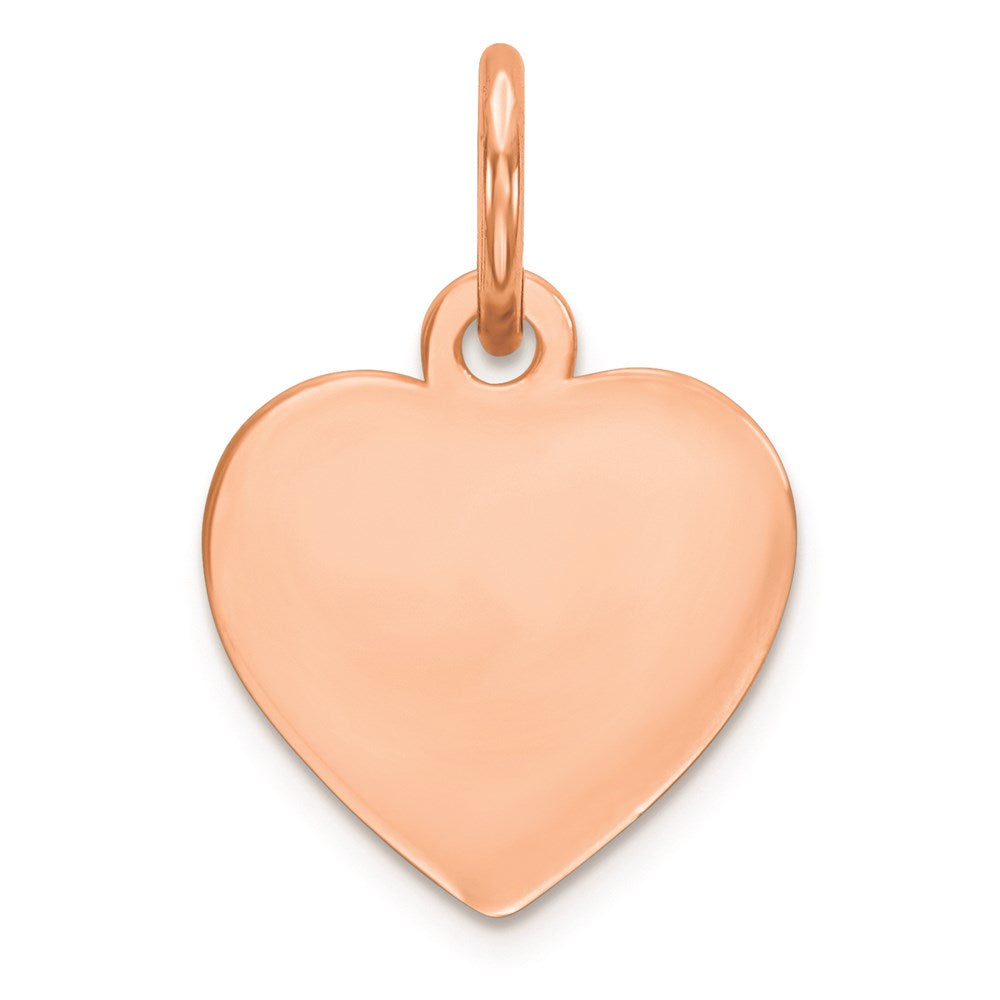 Ss/Rose Plated Sterling Silver Rg Engraveable Heart Polished Front/Satin Back Disc