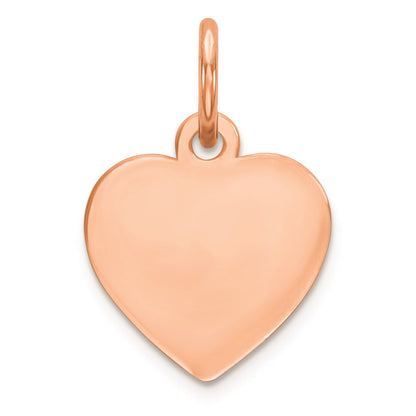 Ss/Rose Plated Sterling Silver Rg Engraveable Heart Polished Front/Satin Back Disc