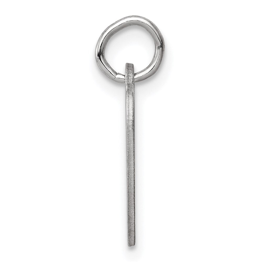 Sterling Silver Rh-Plt Engraveable Heart Polished Front/back Disc Charm