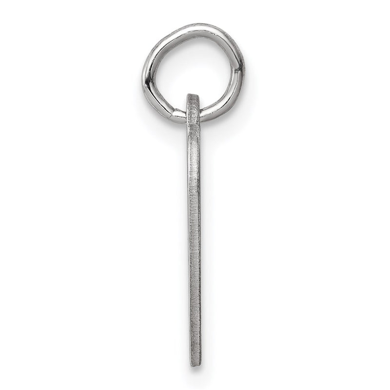 Sterling Silver Ss Rh-Plt Engraveable Heart Polished Front/Satin Back Disc Charm