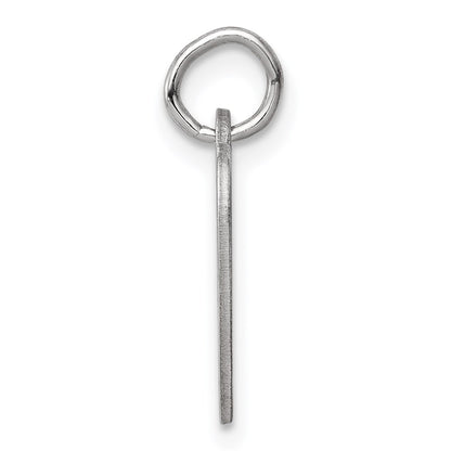 Sterling Silver Rhodium Plated Eng. Heart Polish Front & Back Disc Charm
