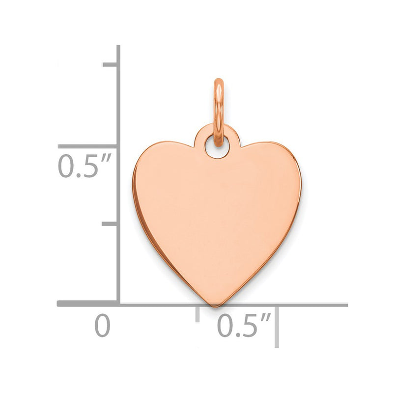 Ss/Rose Plated Sterling Silver Rg Engraveable Heart Polished Front/Satin Back Disc