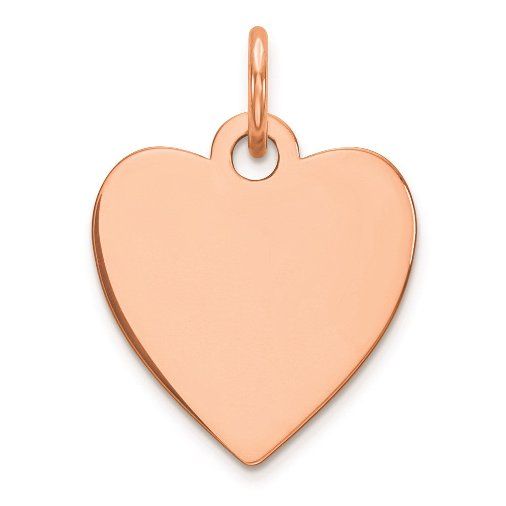 Ss/Rose Plated Sterling Silver Rg Engraveable Heart Polished Front/Satin Back Disc
