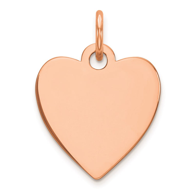 Ss/Rose Plated Sterling Silver Rg Engraveable Heart Polished Front/Satin Back Disc