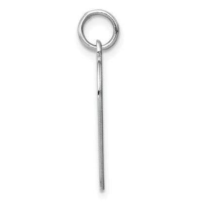 Sterling Silver Rh-Plt Engraveable Heart Polished Front/Back Disc Charm
