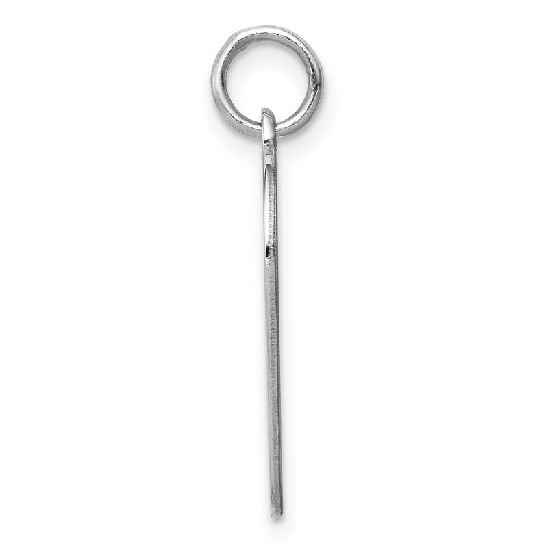 Sterling Silver Ss Rh-Plt Engraveable Heart Polished Front/Satin Back Disc Charm
