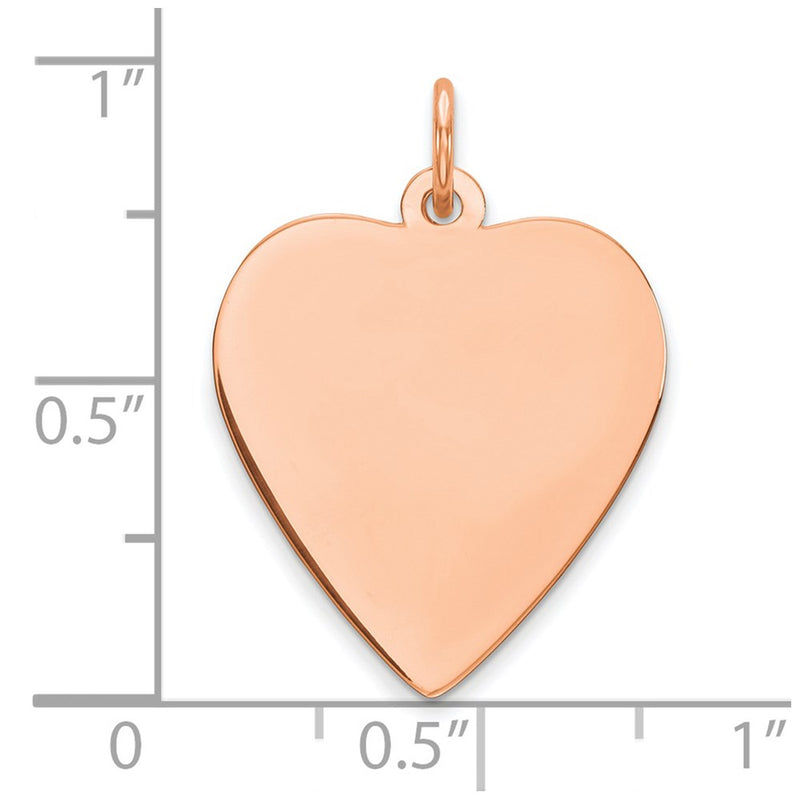 Ss/Rose Plated Sterling Silver Rg Engraveable Heart Polished Front/Satin Back Disc