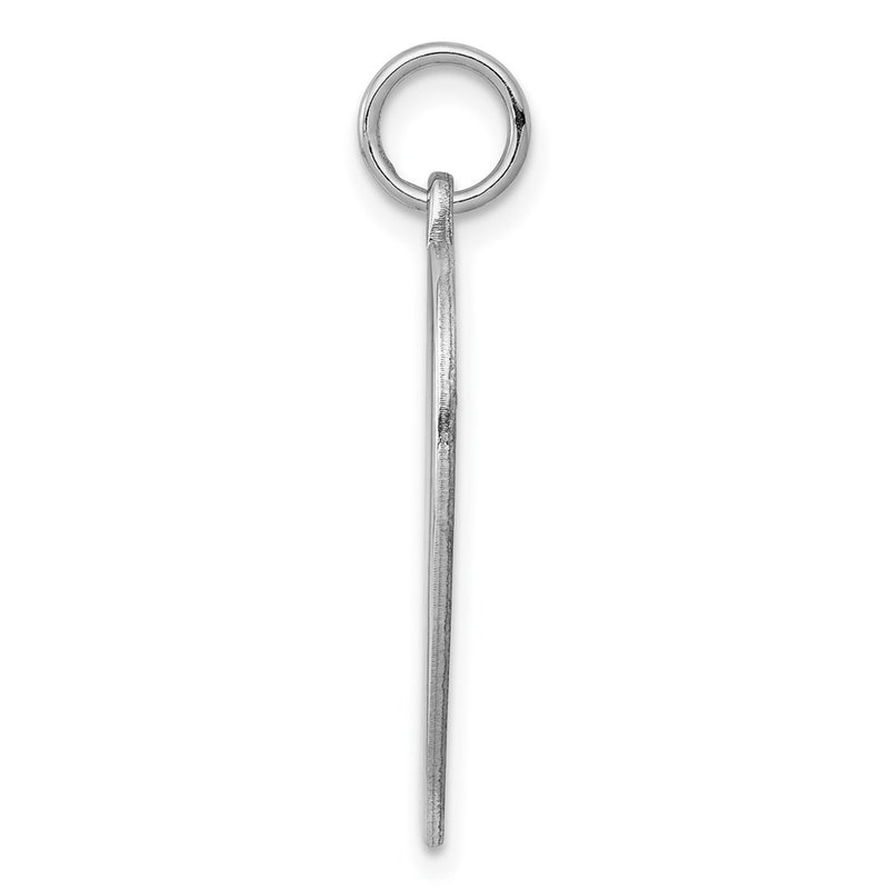 Sterling Silver Ss Rh-Plt Engraveable Heart Polished Front/Satin Back Disc Charm