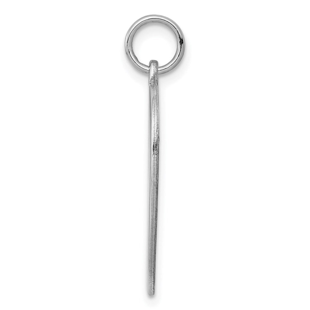 Sterling Silver Rh-Plt Engraveable Heart Polished Front/back Disc Charm
