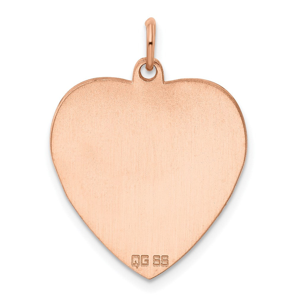 Ss/Rose Plated Sterling Silver Rg Engraveable Heart Polished Front/Satin Back Disc