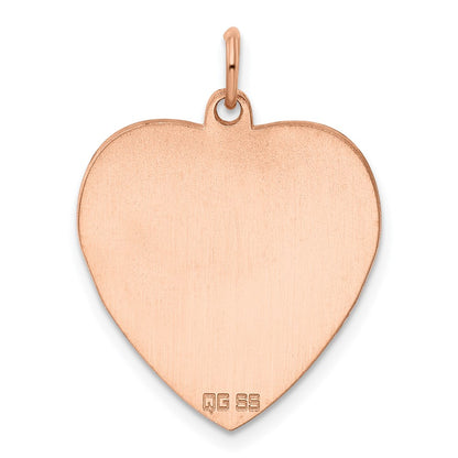 Ss/Rose Plated Sterling Silver Rg Engraveable Heart Polished Front/Satin Back Disc
