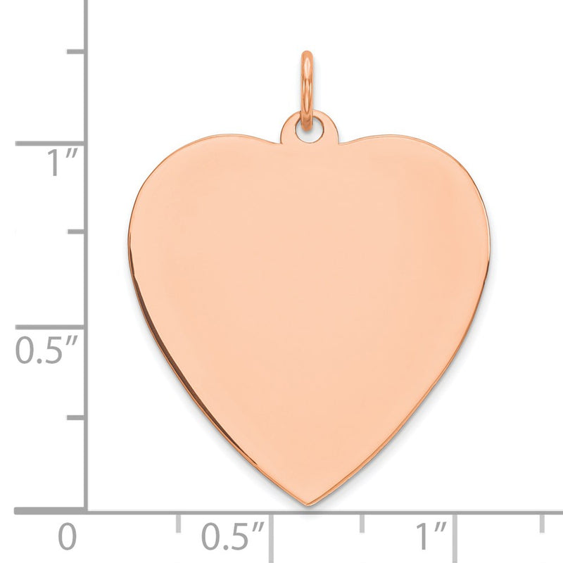 Ss/Rose Plated Sterling Silver Rg Engraveable Heart Polished Front/Satin Back Disc