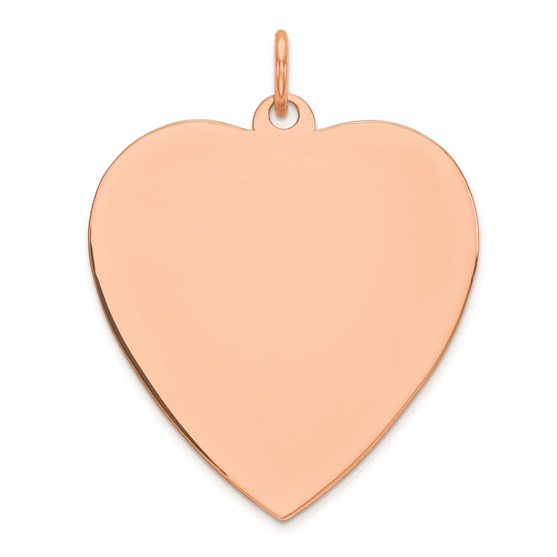 Ss/Rose Plated Sterling Silver Rg Engraveable Heart Polished Front/Satin Back Disc
