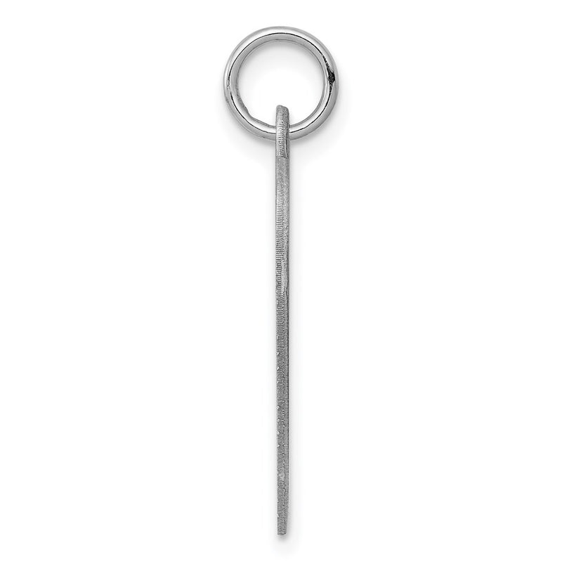 Sterling Silver Ss Rh-Plt Engraveable Heart Polished Front/Satin Back Disc Charm