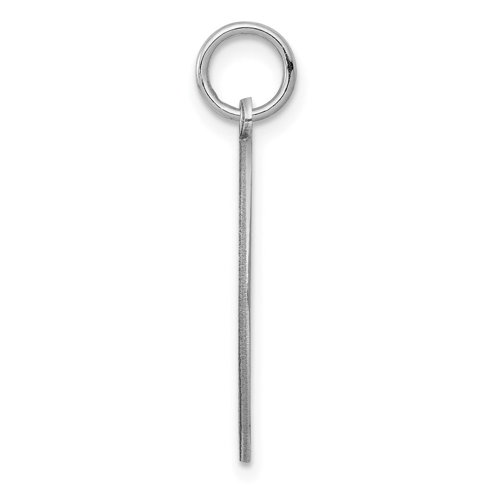 Sterling Silver Ss Rh-Plt Engraveable Round Polished Front/Satin Back Disc Charm