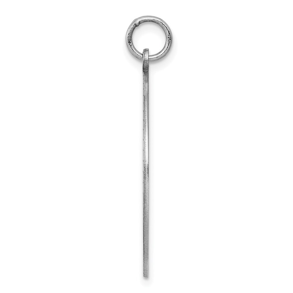Sterling Silver Ss Rh-Plt Engraveable Round Polished Front/Satin Back Disc Charm