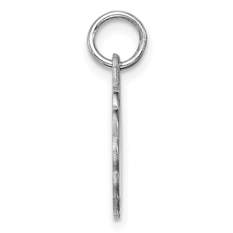 Sterling Silver Rh-Plt Engraveable Polished Front/Satin Back Disc Charm