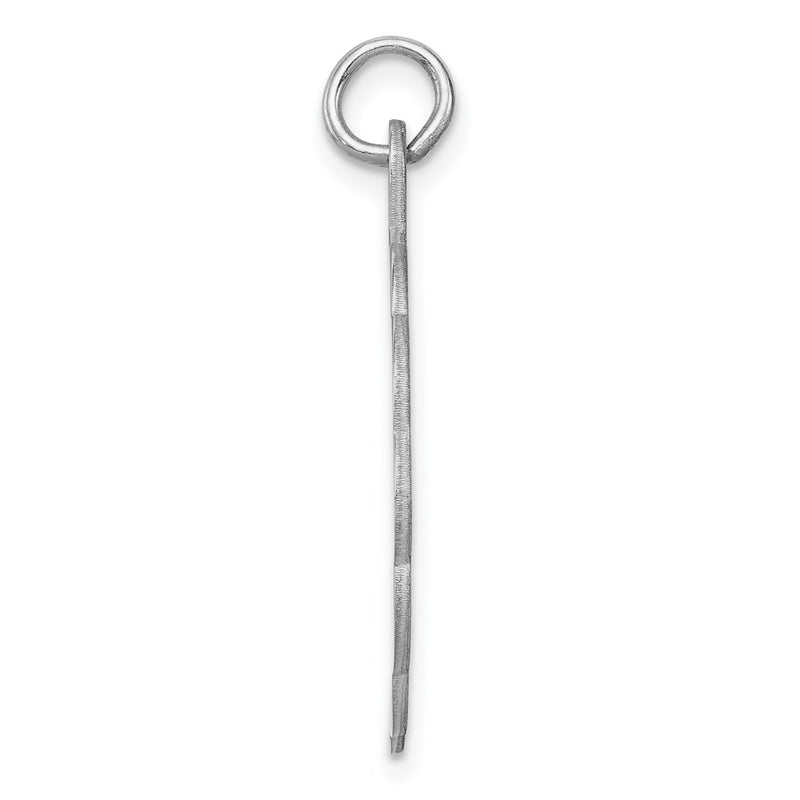 Sterling Silver Rh-Plt Engraveable Polished Front/Satin Back Disc Charm