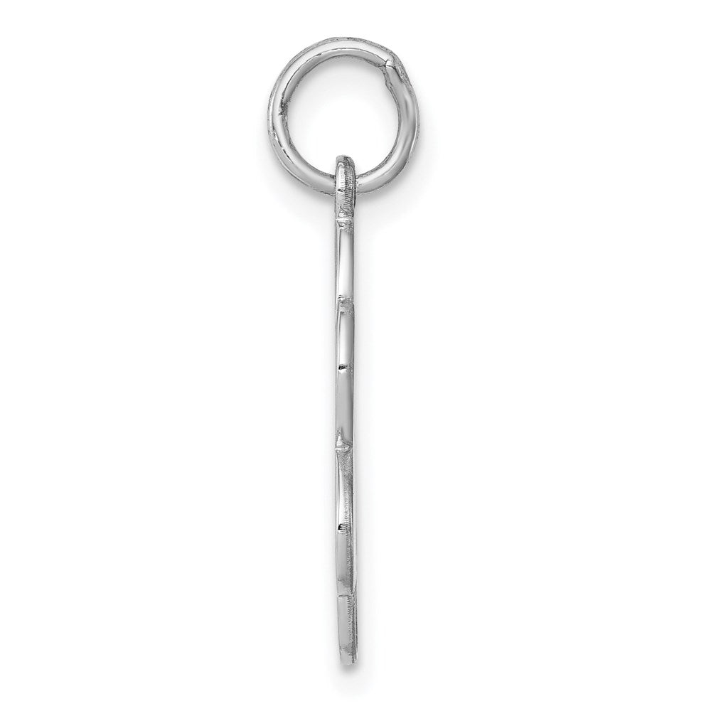 Sterling Silver Rh-Plt Engravable Polished Front/Satin Back Disc Charm