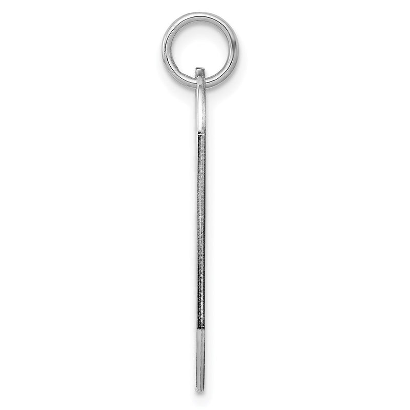 Sterling Silver Rh-Plt Engraveable Dog Tag Polished Front/Back Disc Charm