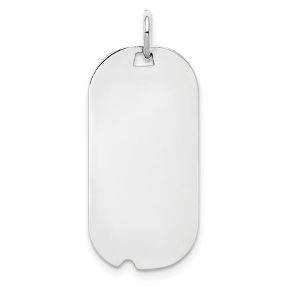Sterling Silver Rh-Plt Engravable Dog Tag Polished Front/back Disc Charm