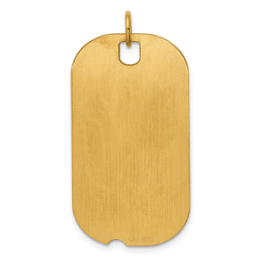 Ss/Gold Plated Sterling Silver Gp Engraveable Dog Tag Disc Charm