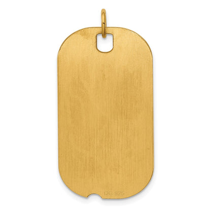 Ss/Gold Plated Sterling Silver Gp Engraveable Dog Tag Disc Charm