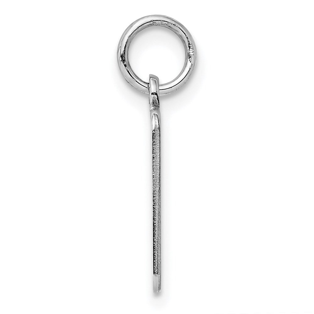 Sterling Silver Rh-Plt Engravable Rectangle Polished Front/back Disc Charm
