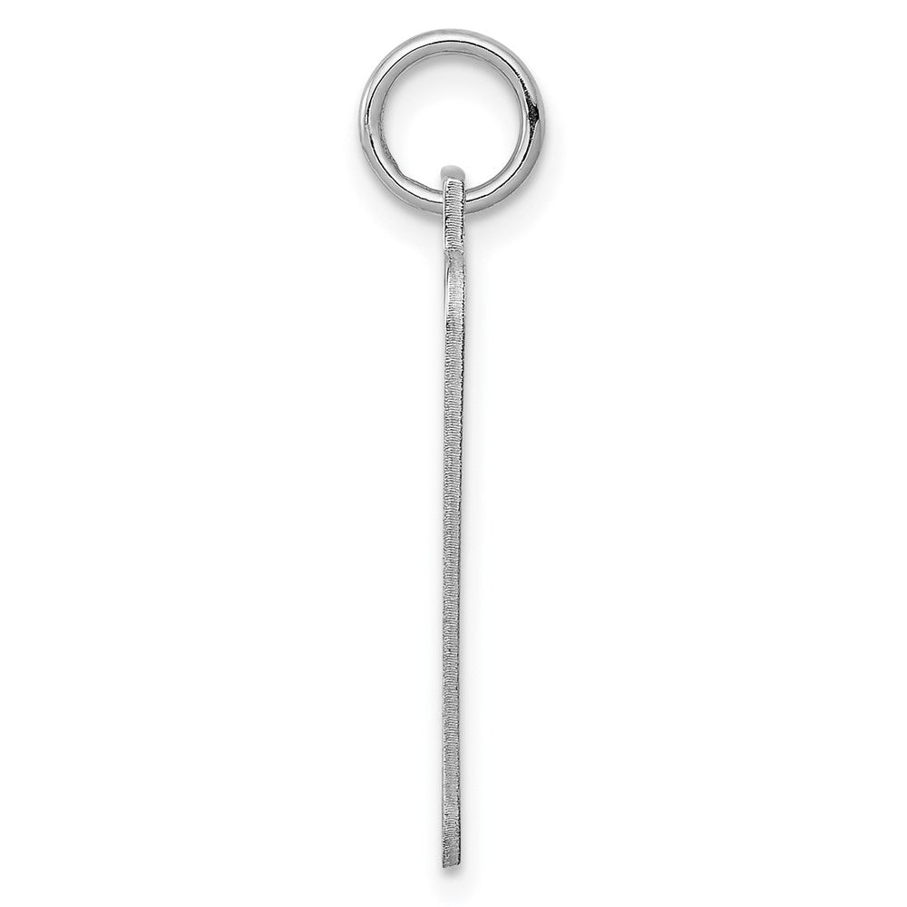 Sterling Silver Rhod.-Plated Eng. Rect. Polish Front/back Disc Charm