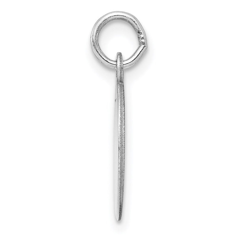 Sterling Silver Sterl Rh-Plt Engraveable Oval Polished Front/Satin Back Disc Charm