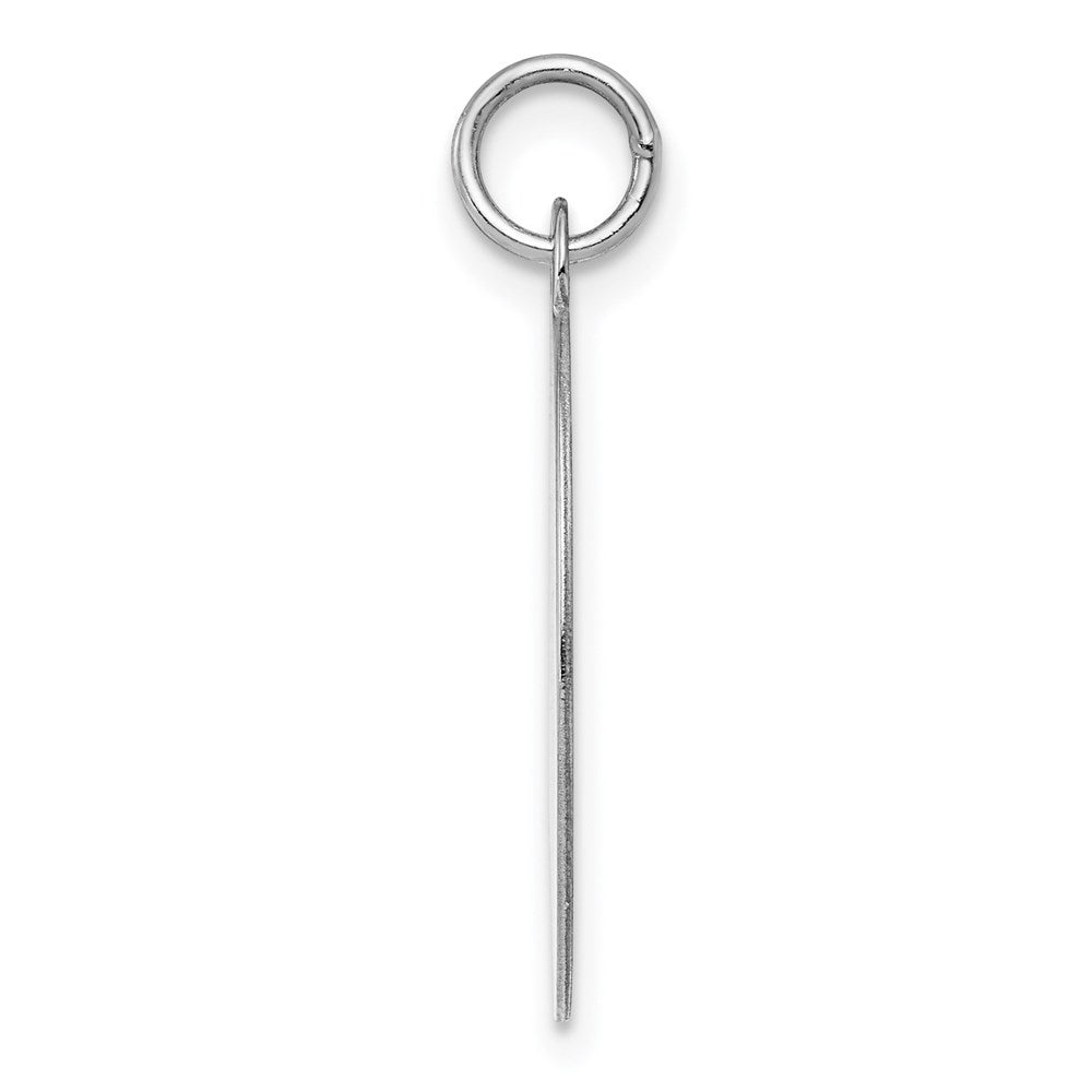 Sterling Silver Rhod-Plate Eng. Oval Polish Front/Back Disc Charm