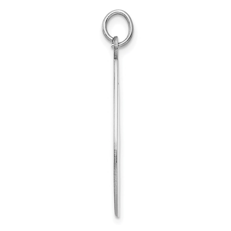Sterling Silver Ss Rh-Plt Engraveable Teardrop Polished Front/Satin Back Disc Charm